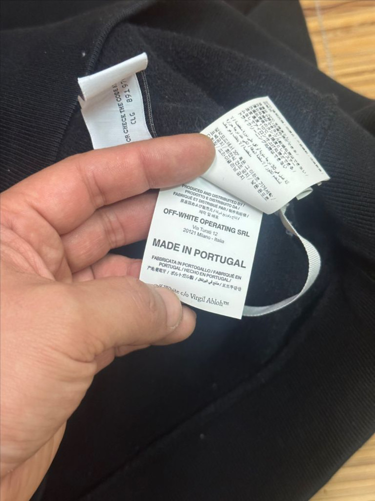 오프화이트 애로우 블랙 후드 티셔츠 M--4