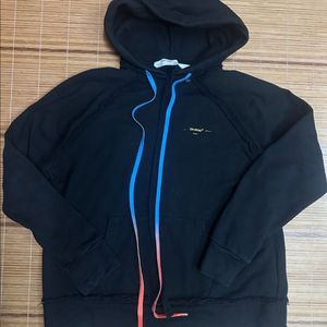 오프화이트 애로우 오버핏 블랙 후드 티셔츠 xs