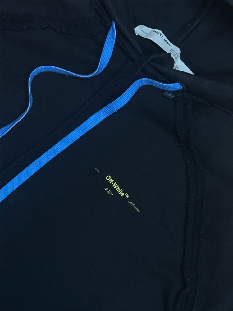 오프화이트 애로우 오버핏 블랙 후드 티셔츠 xs--2