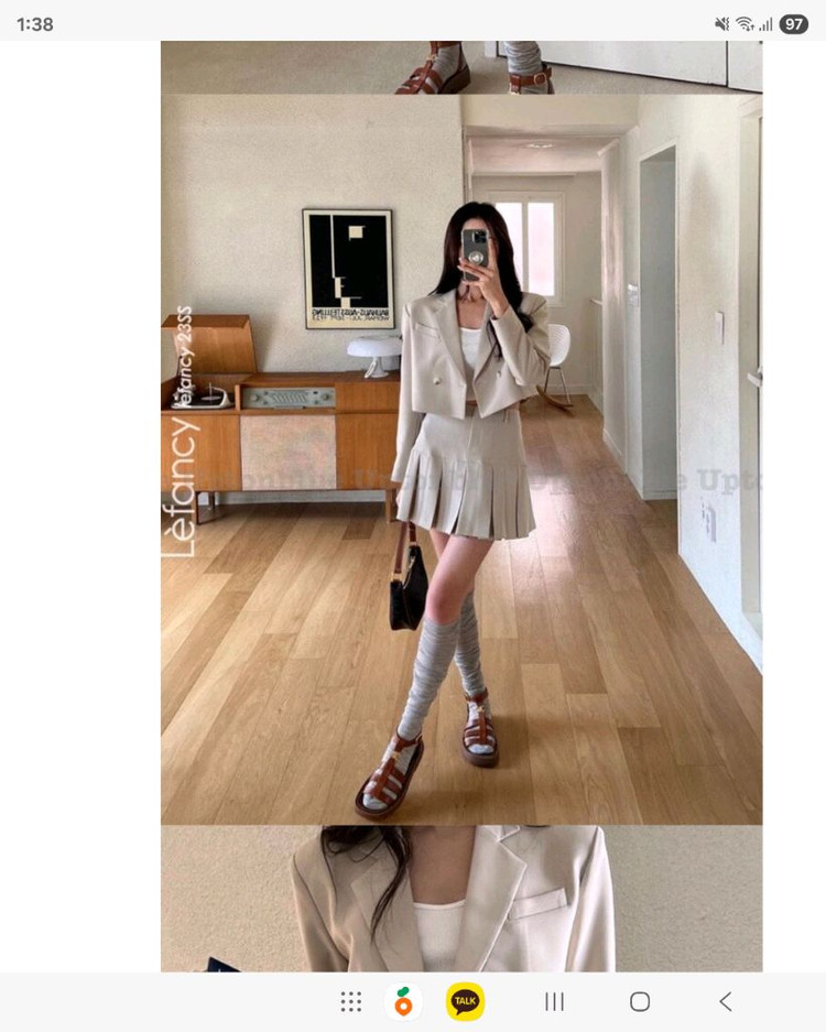 새상 엘린 메리노울 오버 니삭스 검정 이미지