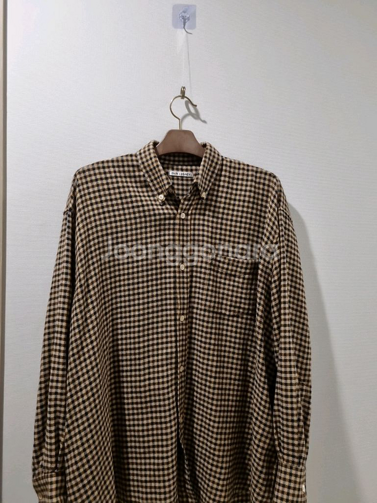 아워레가시 체크 셔츠 브라운 국내정품--1