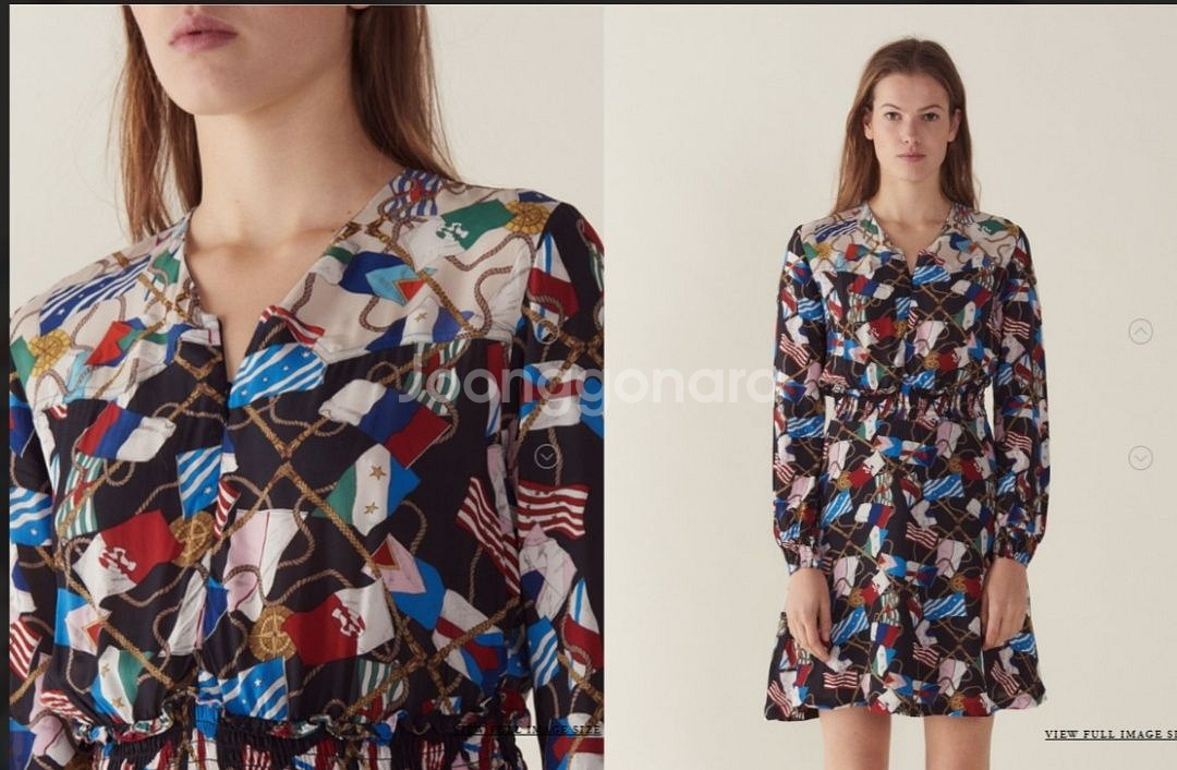 Sandro(산드로) 플래그 프린트 원피스 38사이즈--0