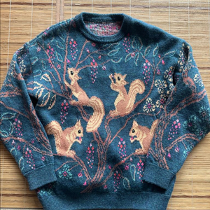 영국 자수 스웨터 니트 100L