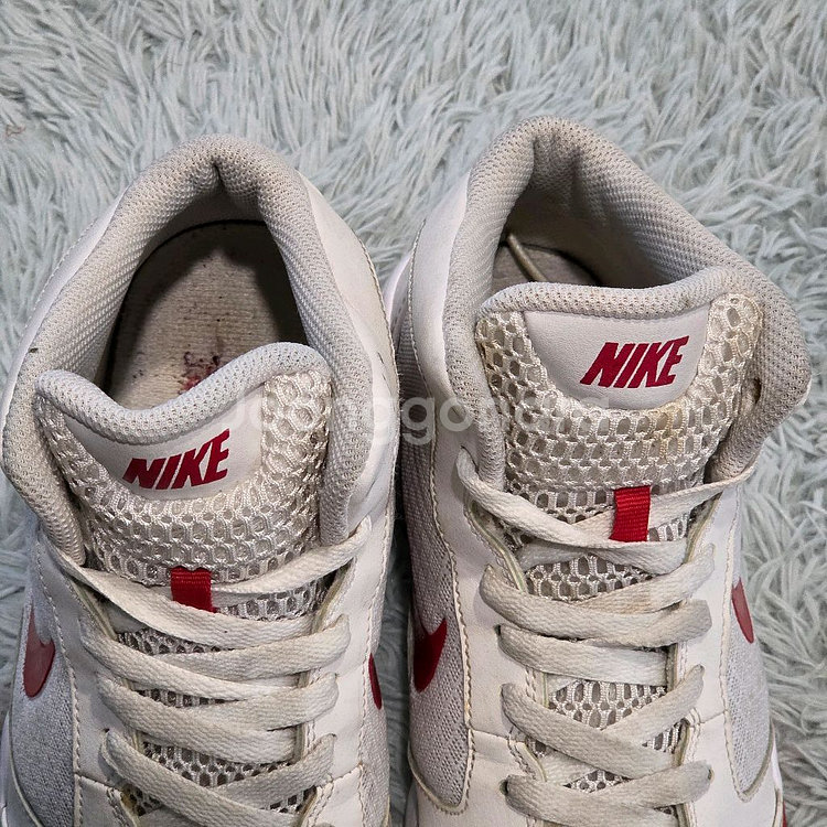 3q-1:나이키 레드 스우시 하이컷 농구화 화이트/레드 (23.5cm)--4