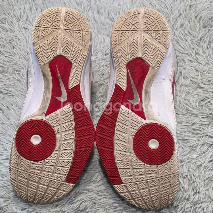 3q-1:나이키 레드 스우시 하이컷 농구화 화이트/레드 (23.5cm)--7