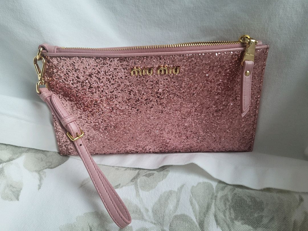미우미우 글리터 클러치백--1