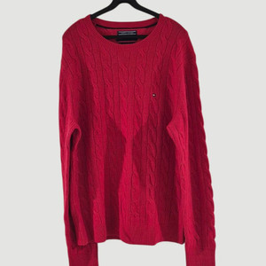 [110]타미힐피거 꽈배기 울 니트스웨터