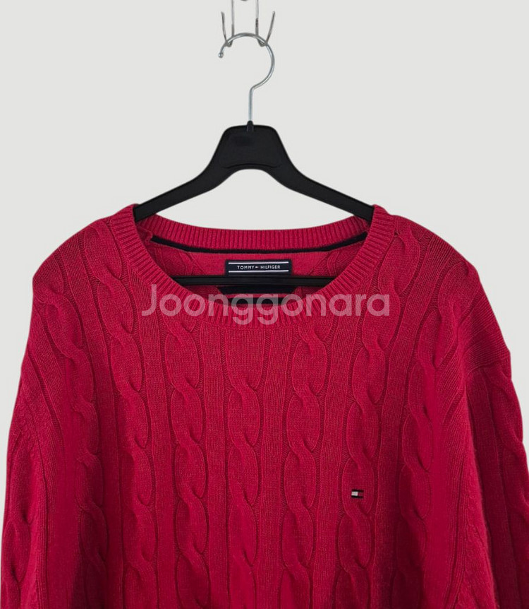 [110]타미힐피거 꽈배기 울 니트스웨터--1