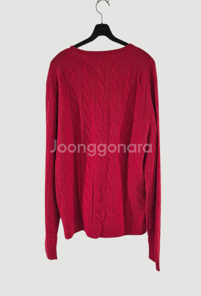 [110]타미힐피거 꽈배기 울 니트스웨터--2