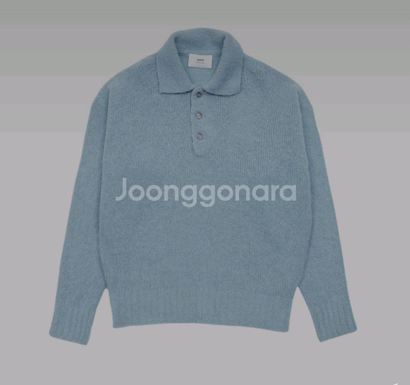 아미 헤어리 라이트 폴로 니트 새제품 M사이즈 판매합니다. Ami--2