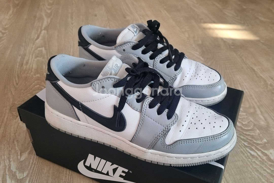 (GS) 조던 1 레트로 로우 OG 울프 그레이 앤 화이트 245mm--3