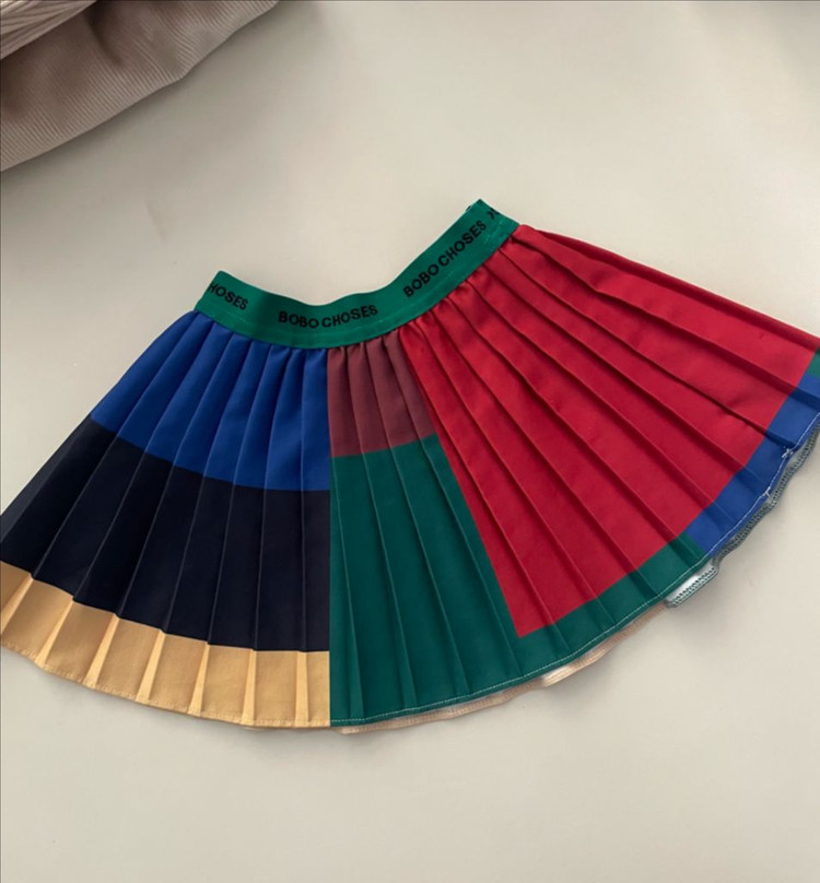 보보쇼즈 컬러블록 플리츠 스커트 4-5Y--1
