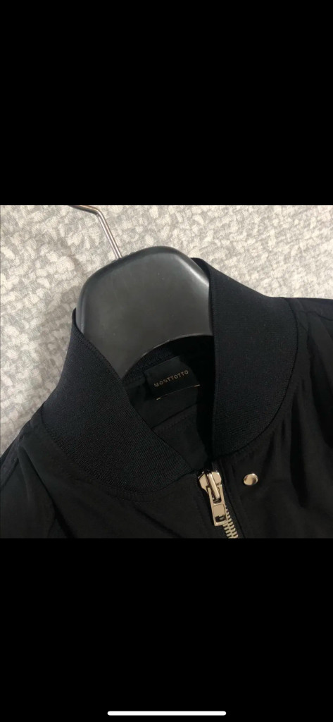 몽또또 드레이퍼리 봄버 자켓 재킷 점퍼 블루종 집업 블랙 검정 바스락 Drapery Bomber Jacket--5