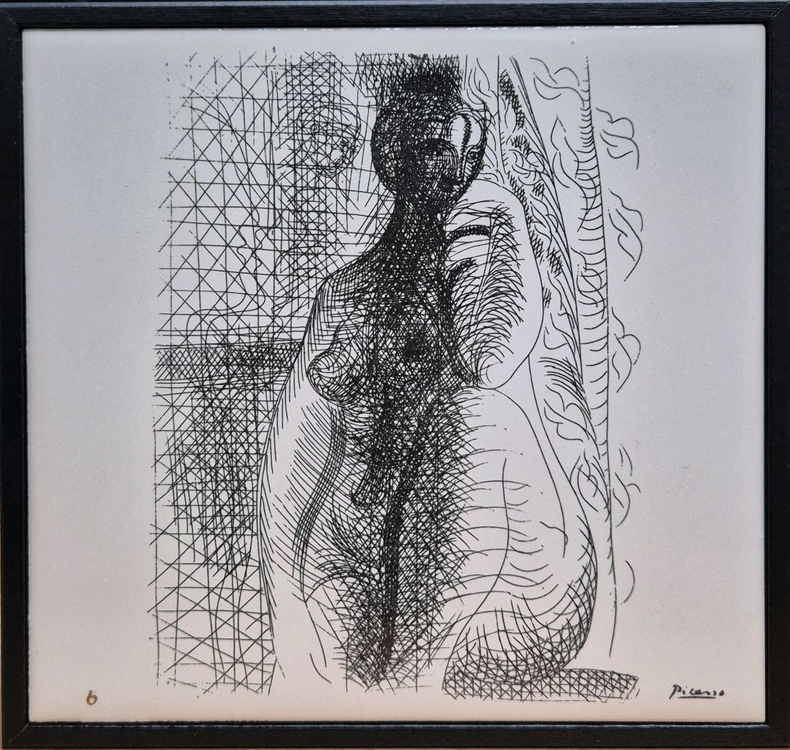 피카소 세라믹에 드라이포인트 La Femme 3점--4