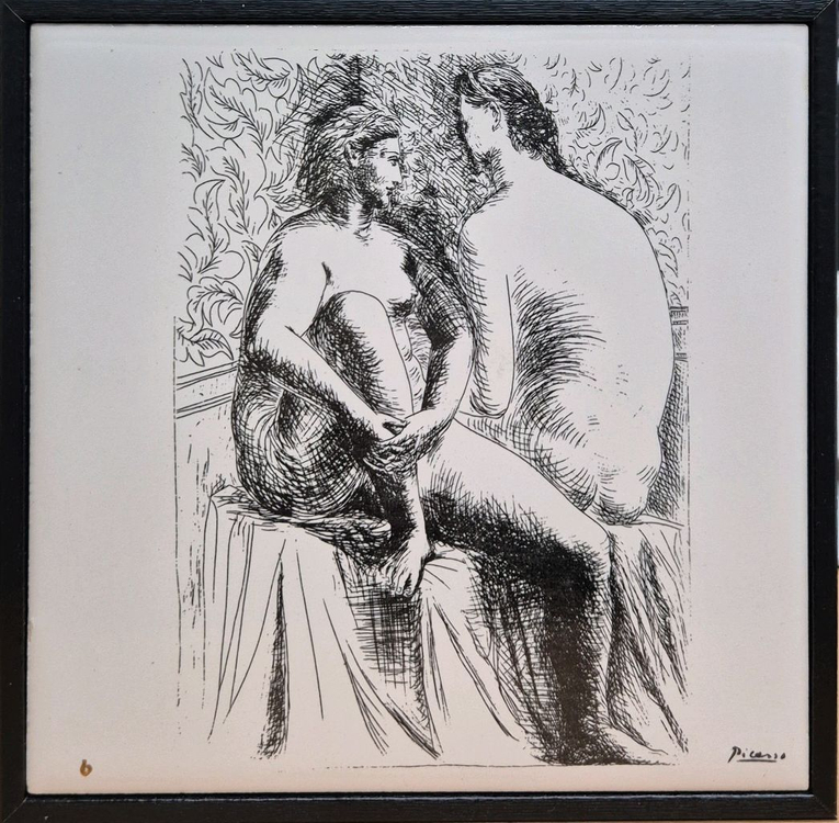 피카소 세라믹에 드라이포인트 La Femme 3점--0