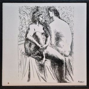 피카소 세라믹에 드라이포인트 La Femme 3점