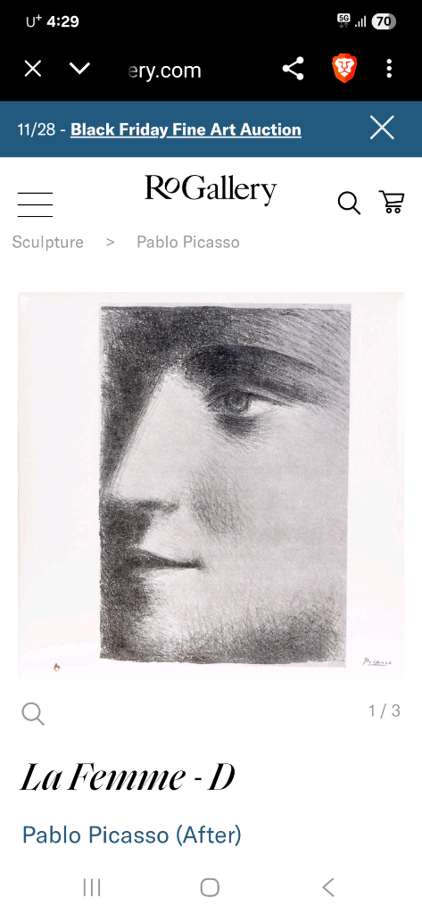 피카소 세라믹에 드라이포인트 La Femme 3점--7