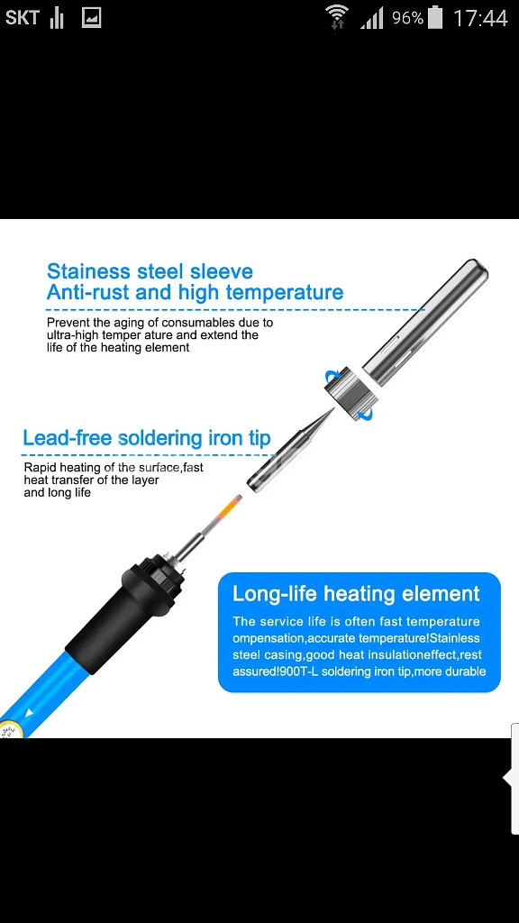 인두 5종 전기 납땜 인두팁 용접 60W 온도조절--4