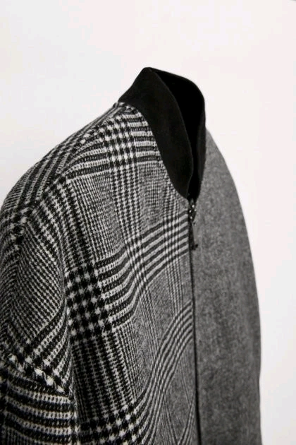 자라 콘트라스트 하운드투스 글렌체크 블루종 크롭점퍼 블랙 8288/657 이미지