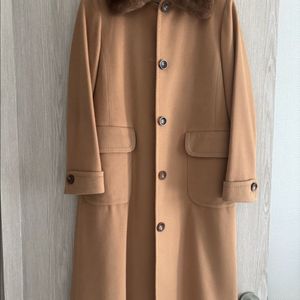 정품 닥스 캐시미어100% 밍크털카라 코트 새상급