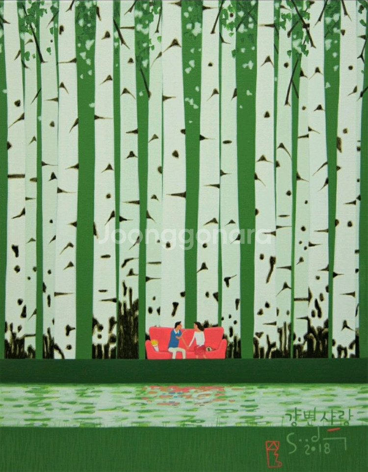 이수동 작가님 자작나무 원화 6호 작품 그림 싸게 팝니다--3