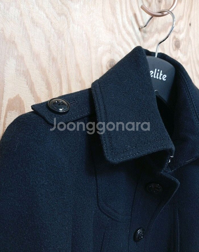 버버리런던 울 블랙 벨티드 코트--2