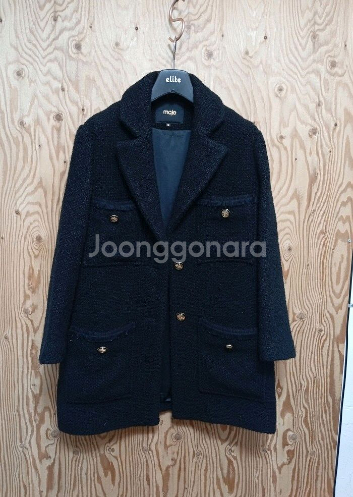 마쥬 블랙 트위드 쟈켓--0