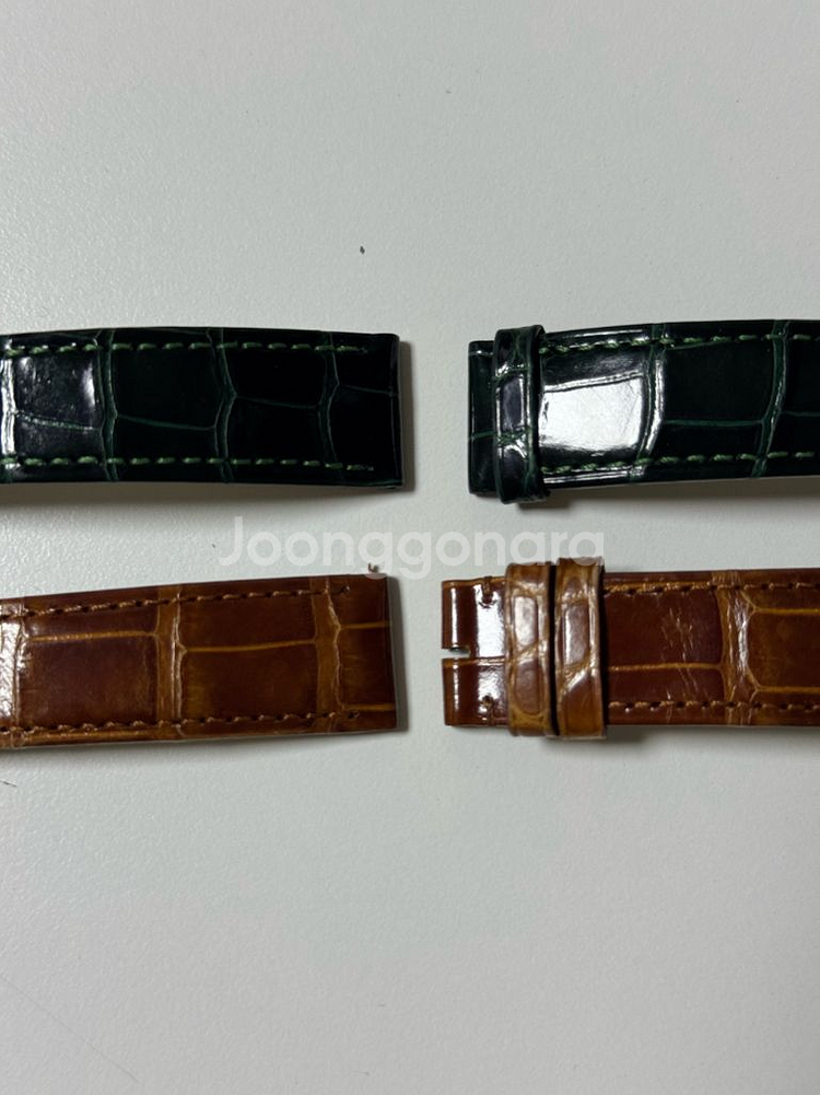 까르띠에 탱크솔로 스몰 루이 스트랩, 그린 스트랩 A급--3