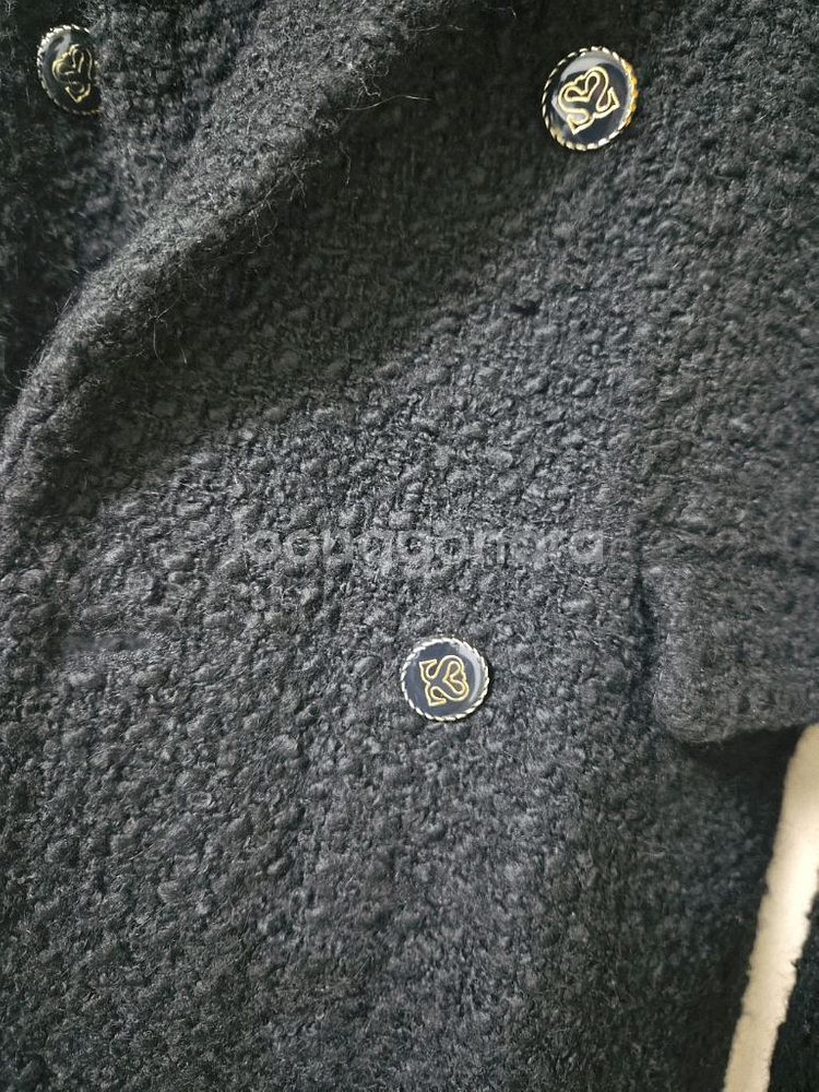 산드로 울 트위드 여성 롱코트 블랙--5