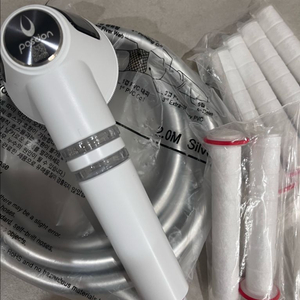 포세이온 이온수 샤워기 + 호스 + 필터 6개