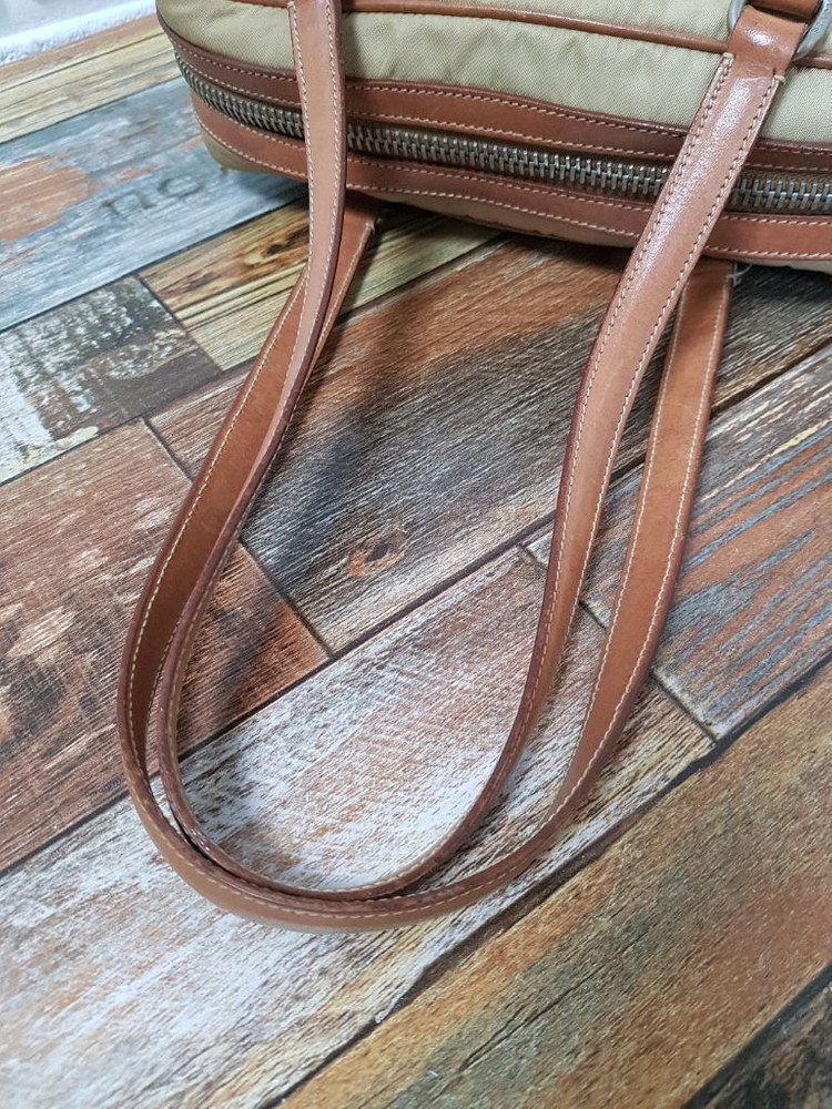 [정품] 프라다 나일론 숄더백 베이지 브라운--4