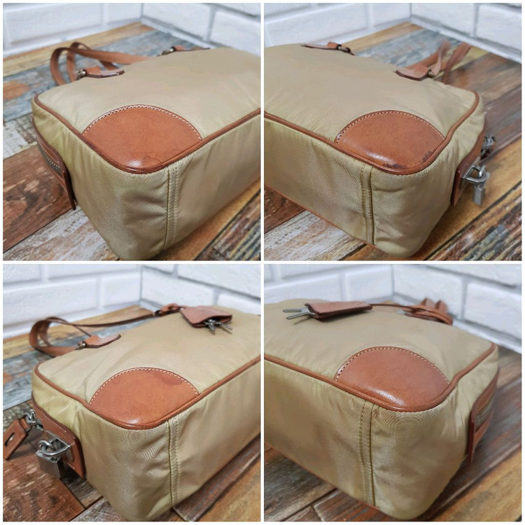 [정품] 프라다 나일론 숄더백 베이지 브라운--6