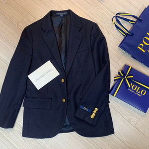 폴로 랄프로렌 키즈 아동복 네이비 금장자켓 울100 1회착 12사이즈