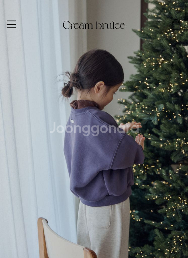 크림브륄레 크림맨투맨 퍼플L--0