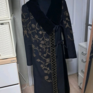 정품 겐조 플라워 자수 벨벳 롱 코트 55~66
