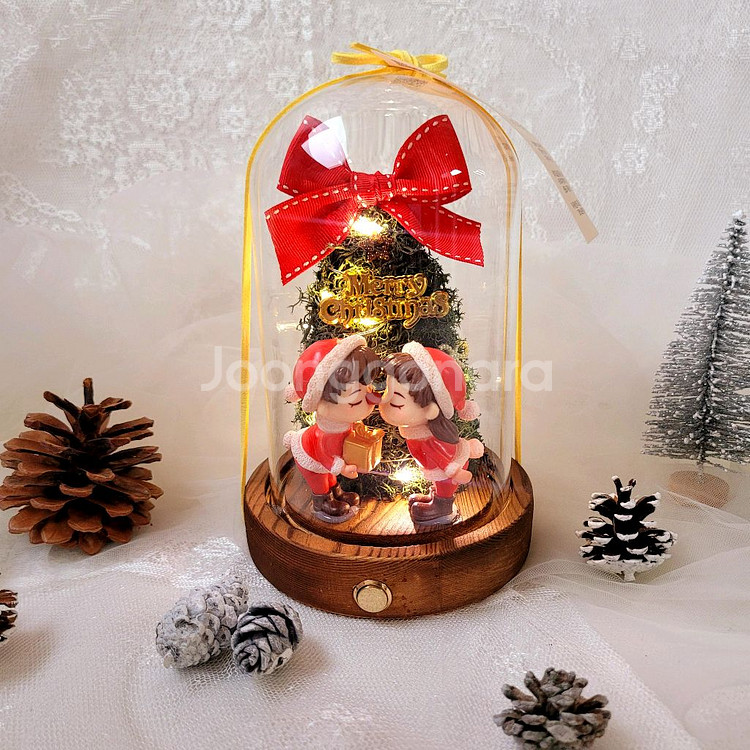 크리스마스 커플 유리돔 무드등--1
