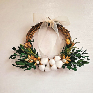 목화솜 크리스마스 리스