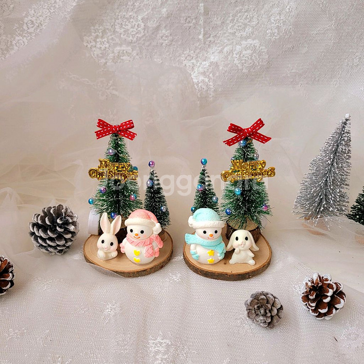 핸드메이드 크리스마스 눈사람 트리 장식--1