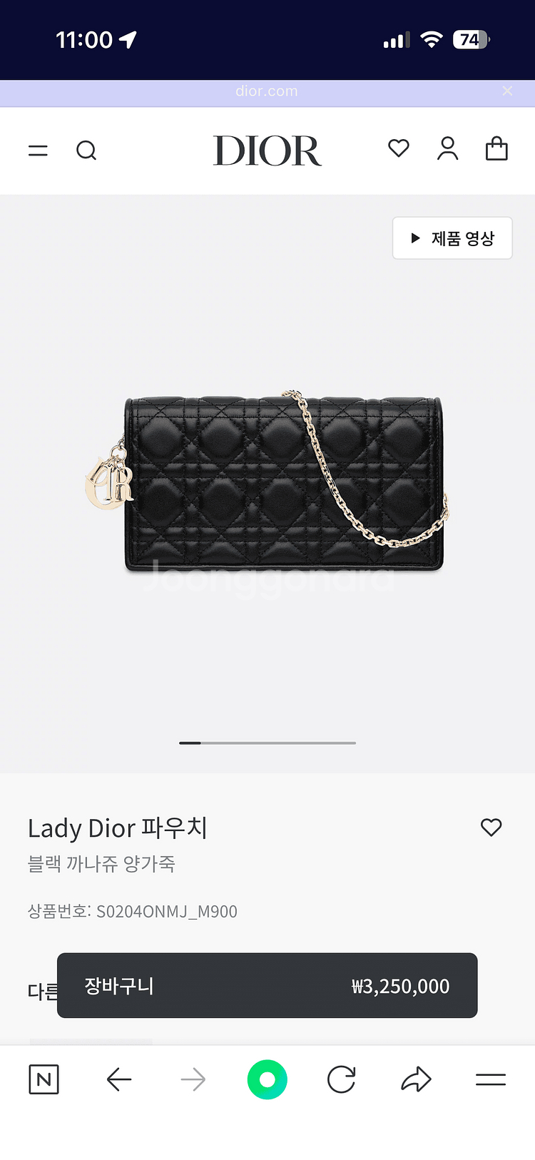 레이디 디올 파우치--0