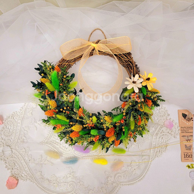 예쁜 프리저브드플라워 리스--1