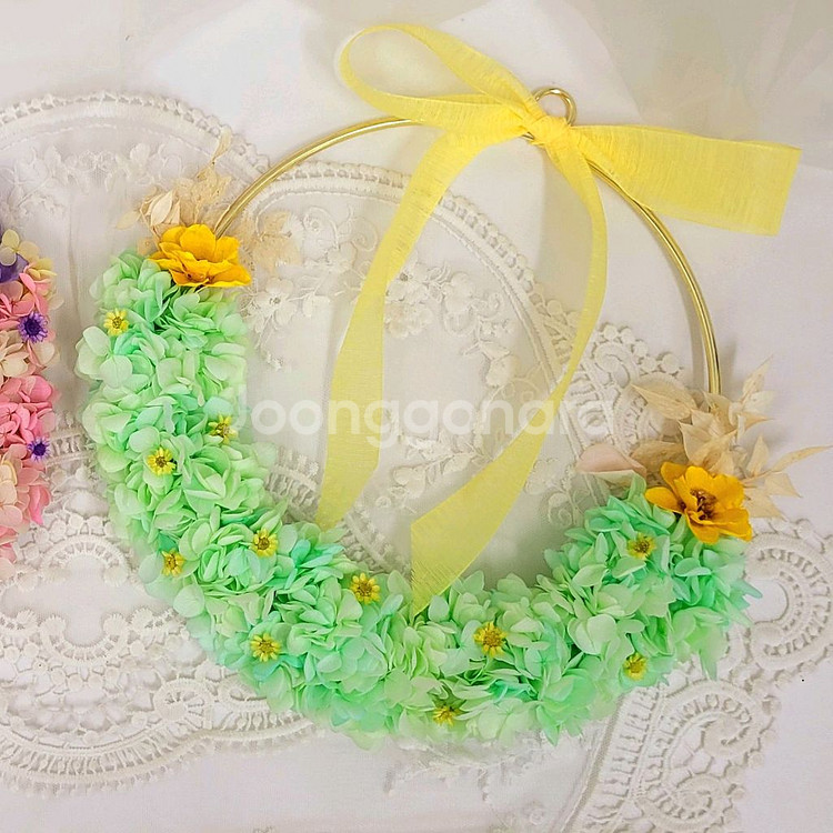 프리저브드플라워 수국리스--1