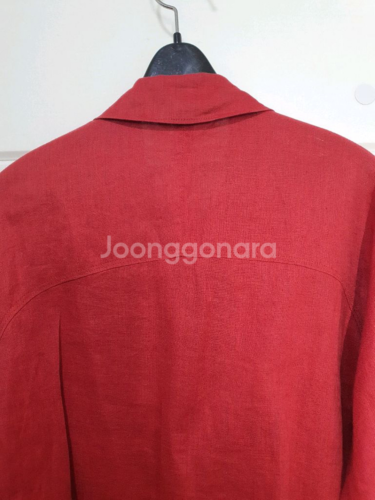 이새 isae 린넨 라운드 칼라 레드 7부 소매 블라우스 사이즈 6--6