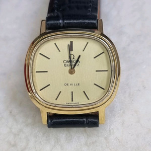 오메가 드빌 샴페인 골드 다이얼 쿼츠 여성시계