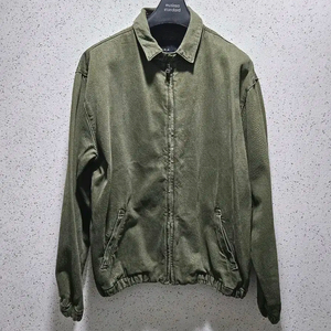 M) 자라 카키색 코튼 블루종 자켓 빈티지 워싱 릴렉스핏