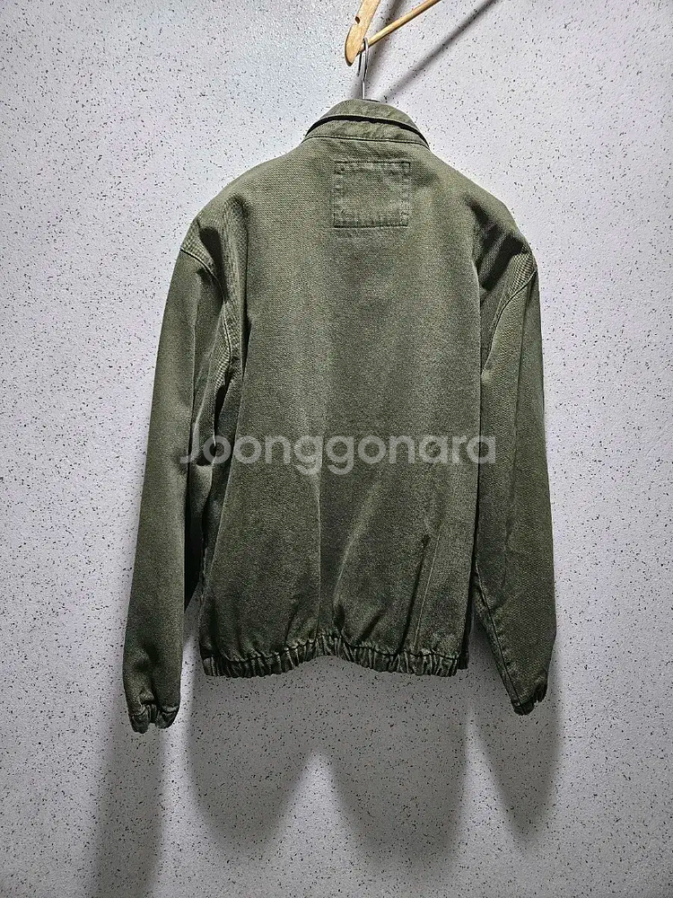 M) 자라 카키색 코튼 블루종 자켓 빈티지 워싱 릴렉스핏--1