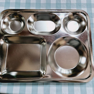 업소용 관공서 군대 스텐 식판 5구 , 소스그릇 3구 급식판