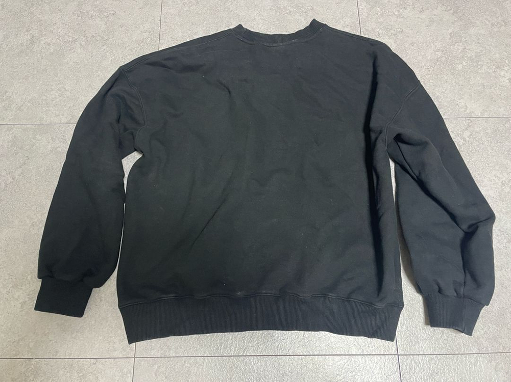 제멋 그레이 블랙 맨투맨 후드 티 셔츠 스웨트셔츠 (헤이즈 오버핏, 양 기모) 이미지