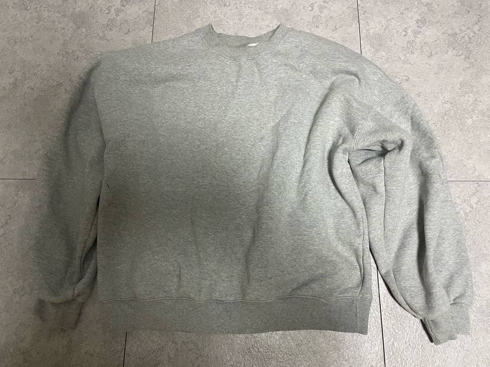 제멋 그레이 블랙 맨투맨 후드 티 셔츠 스웨트셔츠 (헤이즈 오버핏, 양 기모) 이미지