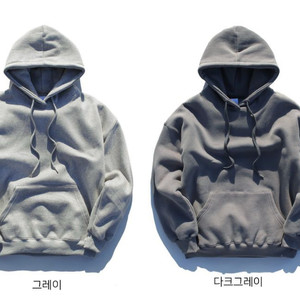 제멋 그레이 후드 티 셔츠 스웨트셔츠 (양 기모) 이미지