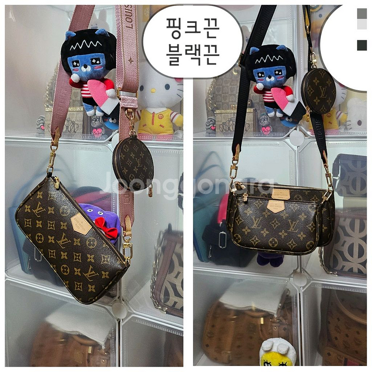 크로스백 가방 지갑 크로스 악세수아가방 3단지갑 반지갑 가방 지갑 2종세트--1